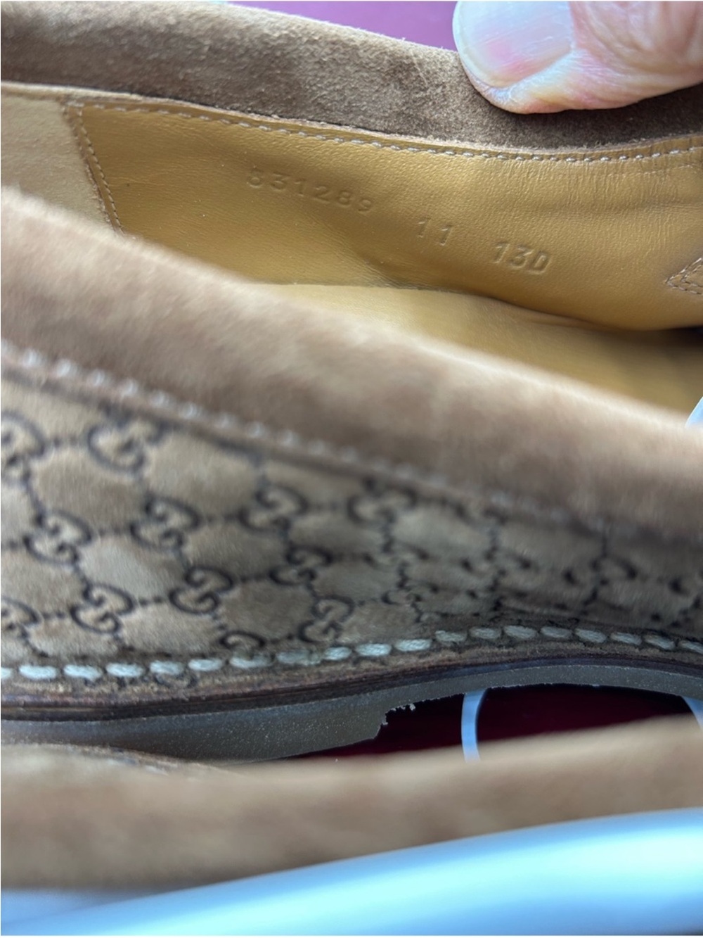 Men’s Gucci GG monogram web loafers size 11 fits 11.5 US made in Italy - Picture 7 of 9